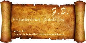 Friedenthal Debóra névjegykártya